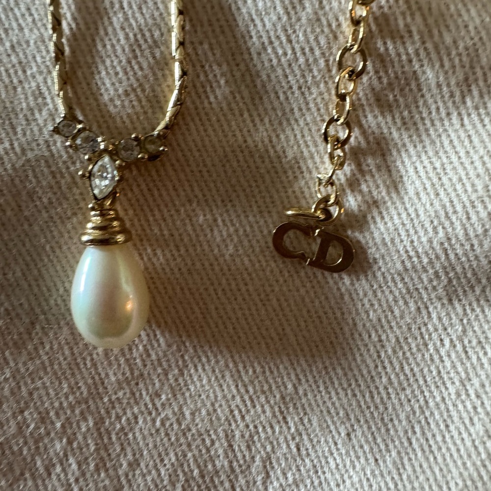 Dior Gold and Cream Pearl Necklace